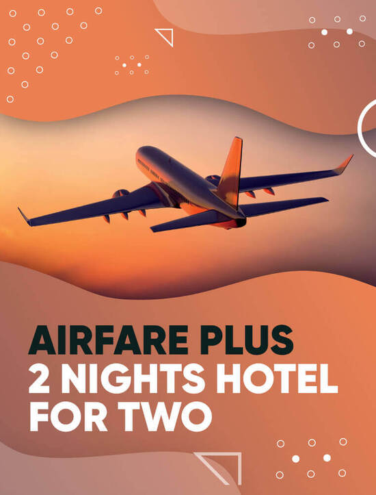Airfare Plus 2 Nights Hotel for Two poster