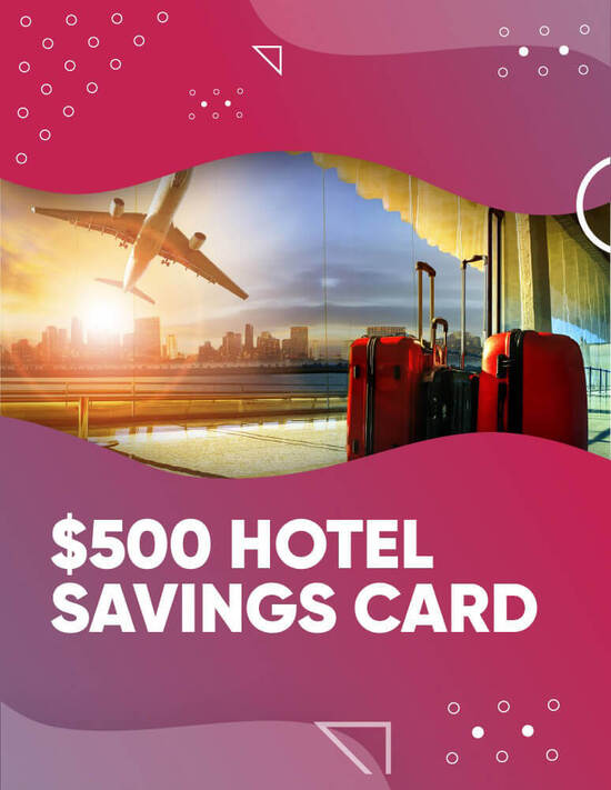 $500 Hotel Savings Card poster